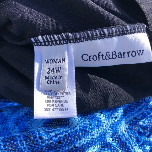 NWT Croft & Barrow Women’s Plus Swimsuit Bathing Suit Bikini Tankini Top 24W 3X - Picture 9 of 11